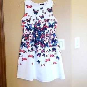 Cute Butterfly Dress White Size Small
